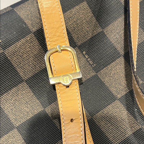 FENDI authentic rare vintage 90s Pequin checkerboard crossbody messenger bag EUC - Picture 9 of 16